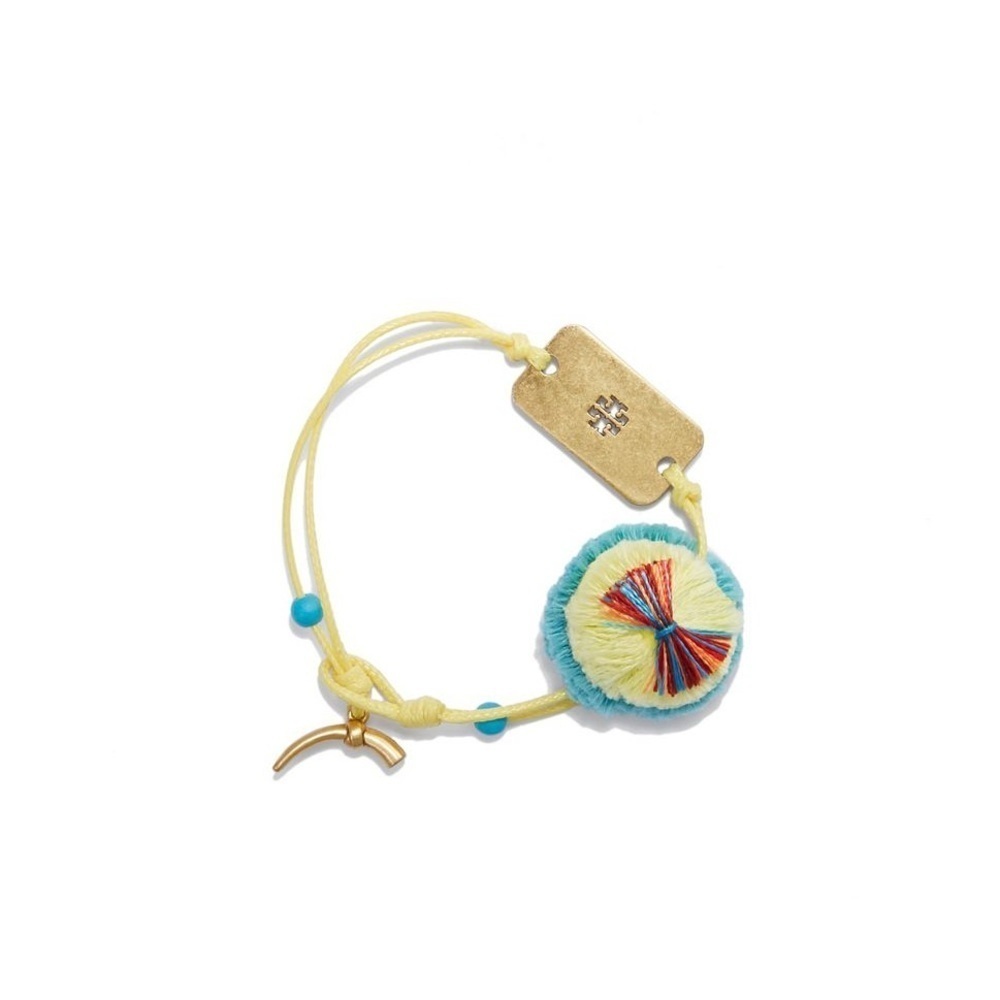 Tory Burch Logo Charm Tread Bracelet